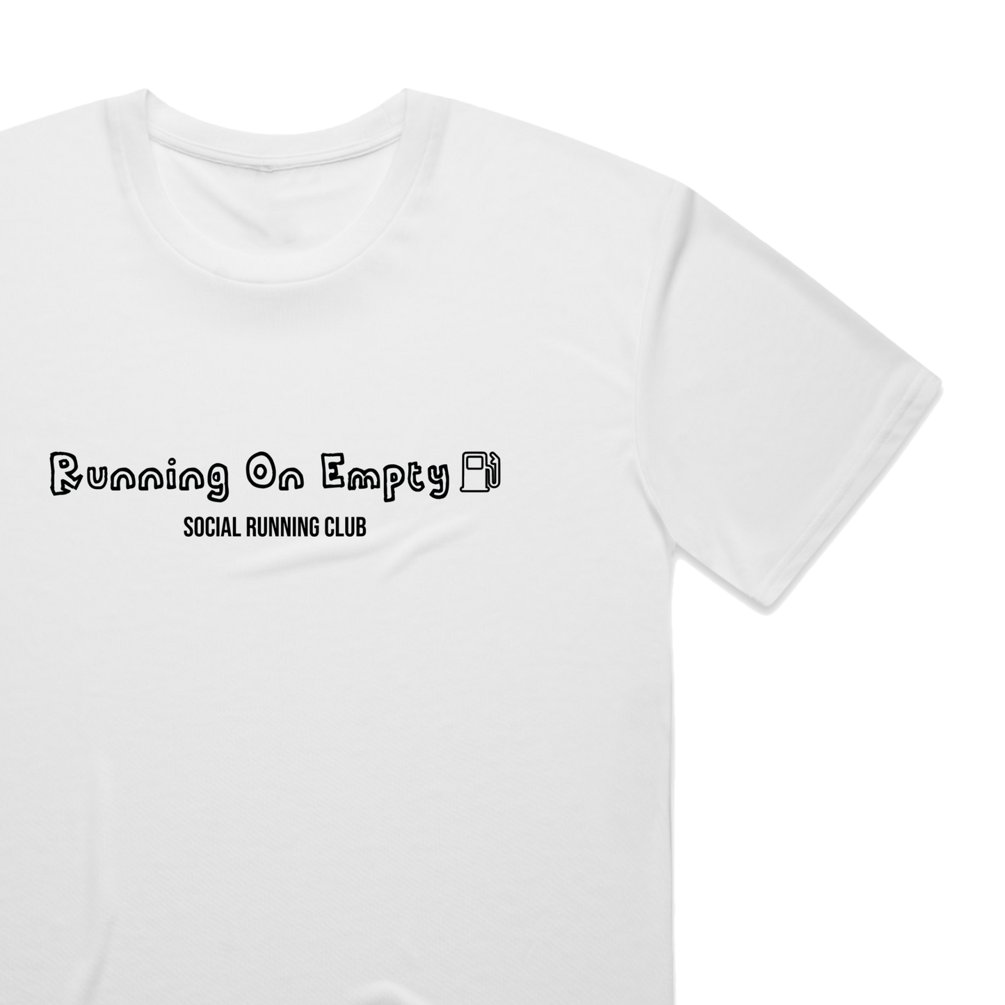 White Running On Empty Performance T-Shirt