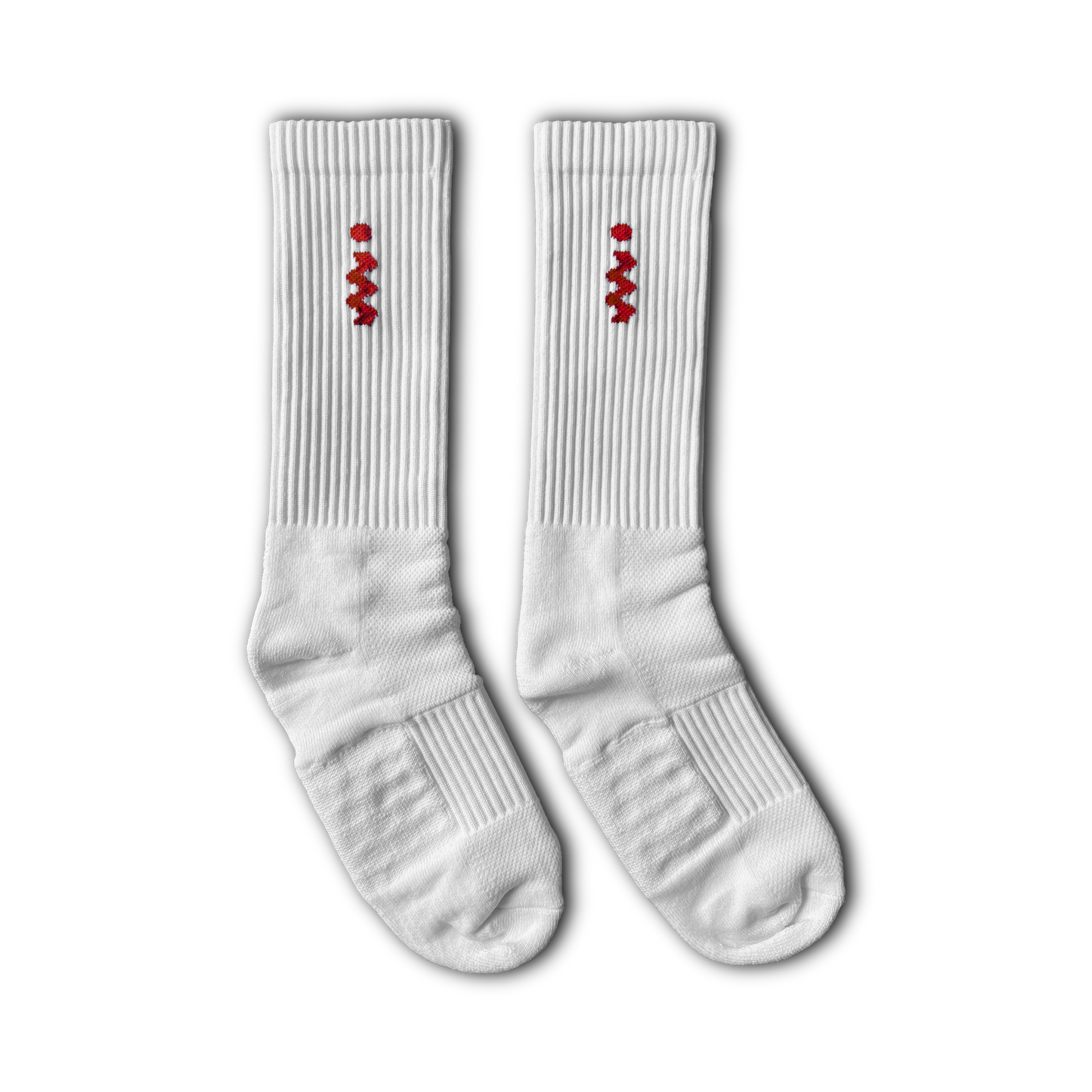 Red "i" Logo White Socks